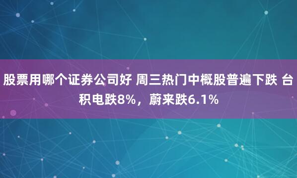 股票用哪个证券公司好 周三热门中概股普遍下跌 台积电跌8%，蔚来跌6.1%